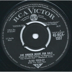 Elvis Presley / The Mellomen One Broken Heart For Sale Vinyl 7" USED