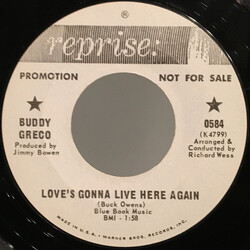 Buddy Greco Love's Gonna Live Here Again Vinyl 7" USED