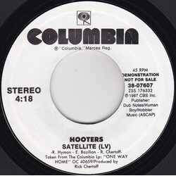The Hooters Satellite USED VINYL 7INCH 45 RPM SINGLE PROMO STYRENE STEREO
