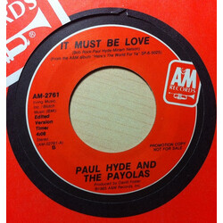 Paul Hyde / Payola$ It Must Be Love USED VINYL 7INCH 45 RPM PROMO STEREO