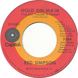 Red Simpson Hold On Ma'm (You Got Yourself A Honker) USED VINYL 7INCH 45 RPM SINGLE