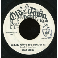 Billy Bland Darling Won't You Think Of Me / How Many Hearts Vinyl 7" USED