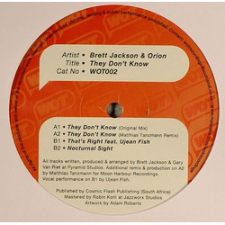 Brett Jackson / Orion (12) They Don't Know Vinyl 12" USED