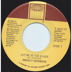 Smokey Robinson Let Me Be The Clock Vinyl 7" USED