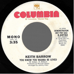 Keith Barrow You Know You Wanna Be Loved Vinyl 7" USED