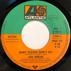 AC/DC Baby Please Don't Go / Jail Break Vinyl 7" USED