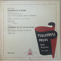 Carl Ditters von Dittersdorf / Jean Pougnet / London Baroque Ensemble / Lionel Salter / Joseph Haydn / Karl Haas Concerto In G Major / Symphony No. 22