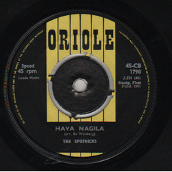 The Spotnicks Hava Nagila Vinyl 7" USED