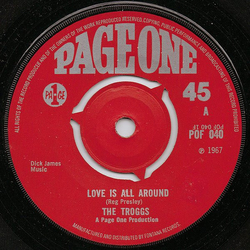 The Troggs Love Is All Around Vinyl 7" USED