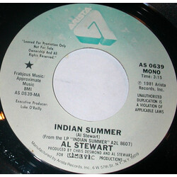 Al Stewart Indian Summer USED VINYL 7INCH 45 RPM PROMO STEREO MONO