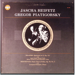 Johannes Brahms / Ludwig van Beethoven / Jascha Heifetz / Gregor Piatigorsky Quintette In G, Op. 111 / Piano Trio In E-flat, Op. 70, No. 2 Vinyl LP US