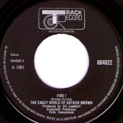 The Crazy World Of Arthur Brown Fire ! Vinyl 7" USED