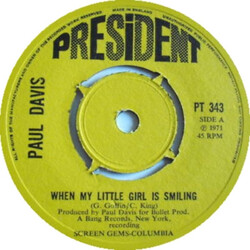 Paul Davis (3) When My Little Girl Is Smiling USED VINYL 7INCH 45 RPM