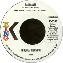 Roberta Sherwood Rainmaker / To Wichita Falls From L.A. USED VINYL 7INCH 45 RPM PROMO