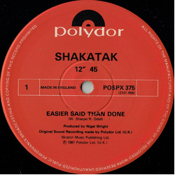 Shakatak Easier Said Than Done Vinyl 12" USED