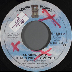 Andrew Gold That's Why I Love You USED VINYL 7INCH 45 RPM SINGLE
