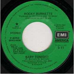 Rocky Burnette Baby Tonight USED VINYL 7INCH SINGLE 45 RPM PROMO