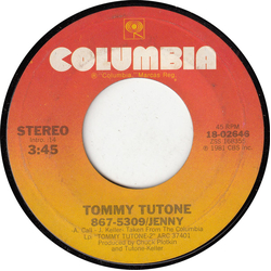 Tommy Tutone 867-5309/Jenny Vinyl 7" USED