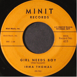 Irma Thomas Girl Needs Boy / Cry On USED VINYL 7INCH 45 RPM SINGLE MONO