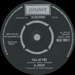 Al Green Full Of Fire / Could I Be The One Vinyl 7" USED