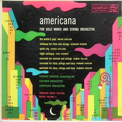 Howard Hanson / Eastman-Rochester Orchestra Americana For Solo Winds And String Orchestra Vinyl LP USED