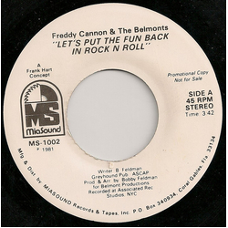 Freddy Cannon / The Belmonts Let's Put The Fun Back In Rock N Roll Vinyl 7" USED