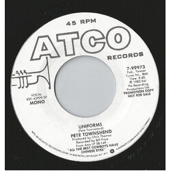 Pete Townshend Uniforms USED VINYL 7INCH 45 RPM SINGLE PROMO STEREO MONO