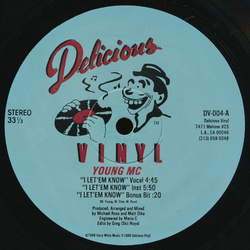 Young MC I Let 'em Know / My Name Is Young Vinyl 12" USED