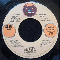 Utopia (5) One World USED VINYL 7INCH SINGLE PROMO