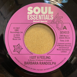 Barbara Randolph I Got A Feeling / My Love Is Your Love (Forever) Vinyl 7" USED