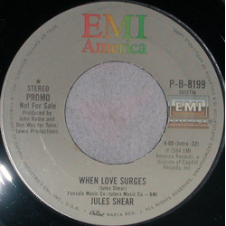 Jules Shear When Love Surges Vinyl 7" USED