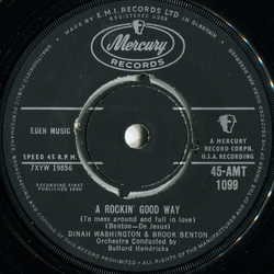 Dinah Washington / Brook Benton A Rockin' Good Way (To Mess Around And Fall In Love) Vinyl 7" USED