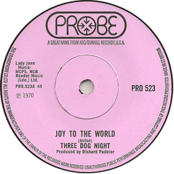 Three Dog Night Joy To The World Vinyl 7" USED
