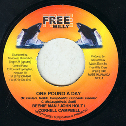 Beenie Man / John Holt / Cornell Campbell / Kananga (2) / Lucan I One Pound A Day / Corresponding Vinyl 7" USED