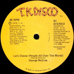 George McCrae Let's Dance (People All Over The World) / Hey Sexy Dancer Vinyl 12" USED