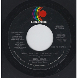 Big Ben Atkins Baby, Now That I've Found You Vinyl 7" USED