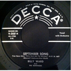 Billy Ward And His Dominoes September Song/When The Saints Go Marching In USED VINYL 7INCH 45 RPM SINGLE