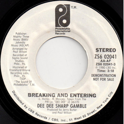 Dee Dee Sharp Gamble Breaking And Entering Vinyl 7" USED