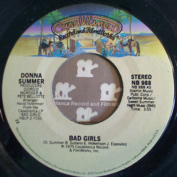 Donna Summer Bad Girls Vinyl 7" USED
