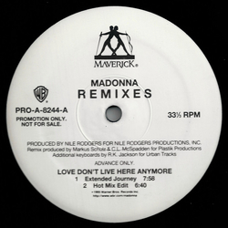 Madonna Love Don't Live Here Anymore - Remixes Vinyl 12" USED