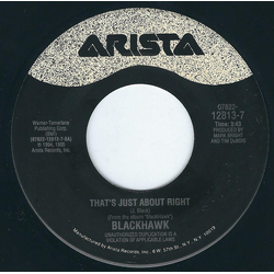 Blackhawk That's Just About Right Vinyl 7" USED