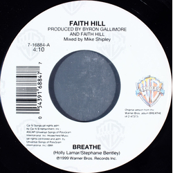 Faith Hill Breathe Vinyl 7" USED