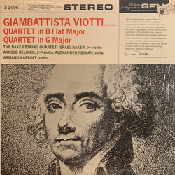 Giovanni Battista Viotti / The Baker String Quartet Quartet In B Flat Major / Quartet In G Major Vinyl LP USED
