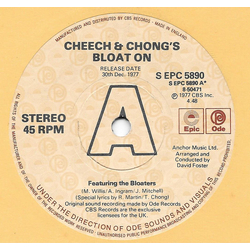 Cheech & Chong Bloat On / Just Say "Right On" (The Bloaters' Creed) Vinyl 7" USED