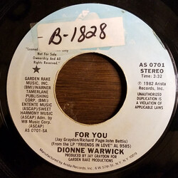 Dionne Warwick For You USED VINYL 7INCH 45 RPM PROMO STYRENE STEREO MONO