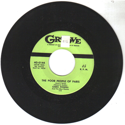 Chris Powell And The Five Blue Flames The Poor People Of Paris Vinyl 7" USED