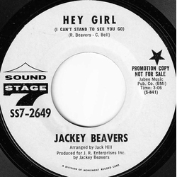 Jackey Beavers Hey Girl (I Can't Stand To See You Go) / Hold On Vinyl 7" USED