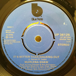 Marlena Shaw It's Better Than Walkin' Out Vinyl 7" USED