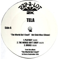 Tela The World Ain't Enuff Hot Club Wax (Clean) USED VINYL 12INCH 33 S RPM PROMO SAMPLER