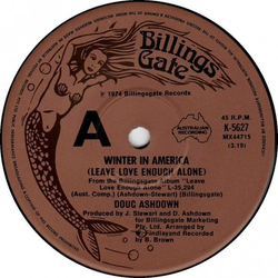 Doug Ashdown Winter In America (Leave Love Enough Alone) / Skid Row Vinyl 7" USED